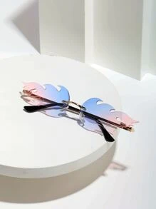 Hombres Gafas de moda sin marco de lentes de fuego - Multicolor - Ver 5