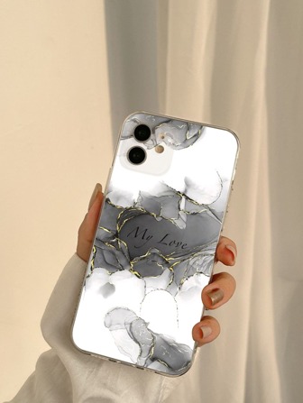 Coque de téléphone graphique lettre compatible avec iPhone15/15Plus/15Pro/15Promax