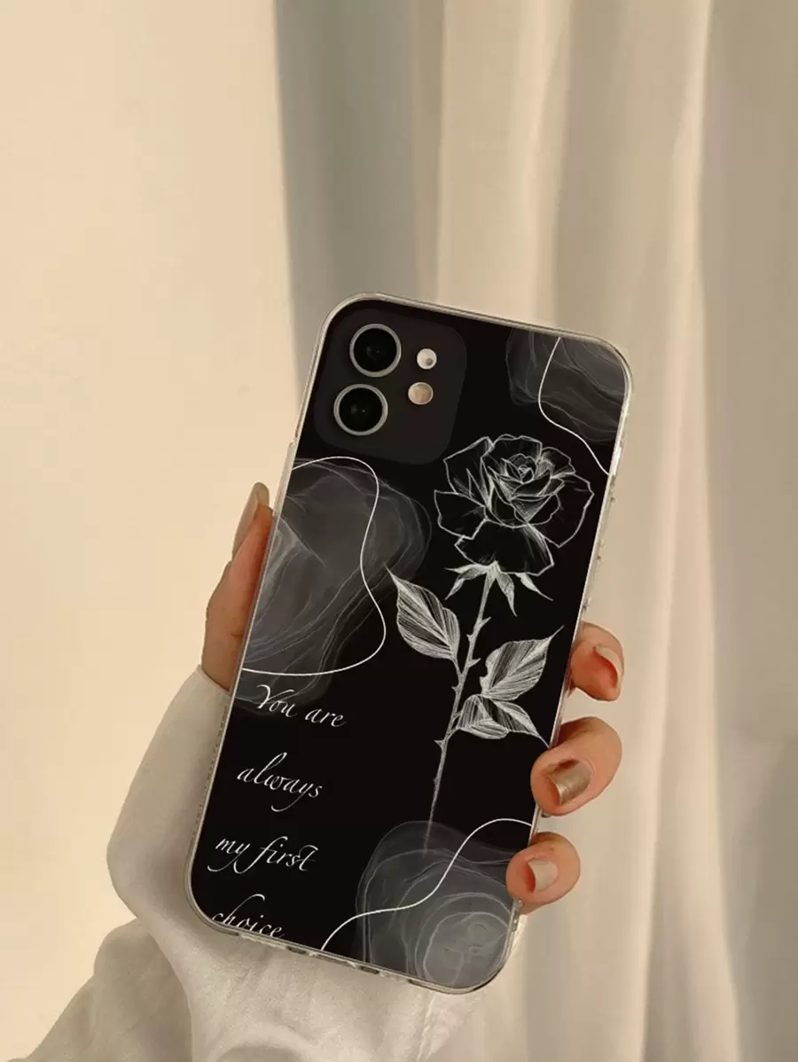 玫瑰图案手机壳，国际版，非国内版 - 彩色 - 查看 1