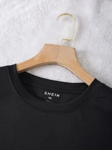 SHEIN LUNE Plus Mona Lisa Print Tee - Black - View 5