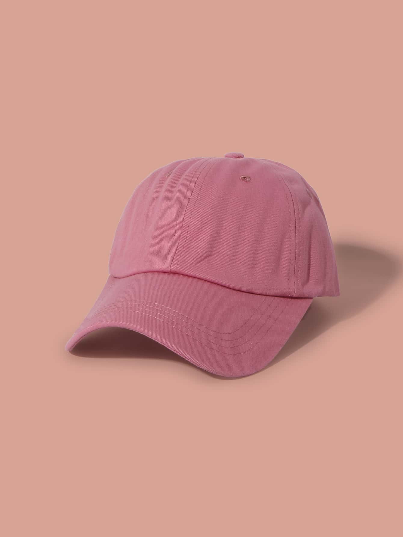 男士素色棒球帽 - 藕粉色 - 查看 1