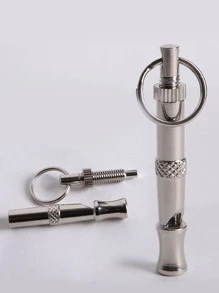 1pc Stainless Steel Pet Training Whistle - Silver - View 2