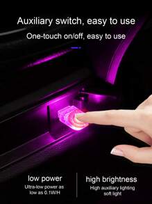 1 USB đèn xung quanh ô tô - Nhiều màu - Xem 3