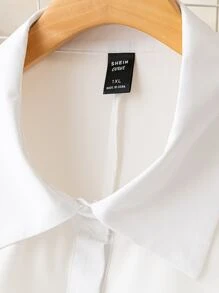 SHEIN Clasi 大碼捲邊袖襯衫洋裝