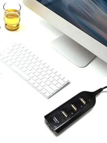 四合一USB集線器分路器 - 黑色 - 查看 4