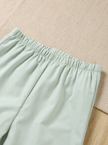 SHEIN 女孩青果領外套和闊腿褲和背心上衣 - 彩色 - 查看 3