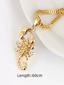 時尚流行男士蝎子吊墜項鍊合金，適合珠寶禮物和時尚外觀 - 金黃色 - 查看 3