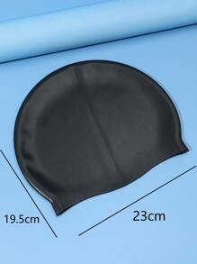 NOVDEARM 1pc Large Size Silicone Swim Cap - Black - View 2