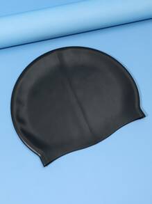 NOVDEARM 1pc Large Size Silicone Swim Cap - Black - View 4