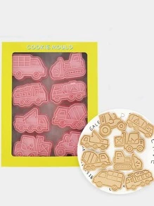 8pcs Car Design Cookie Stamp - Pink - View 1