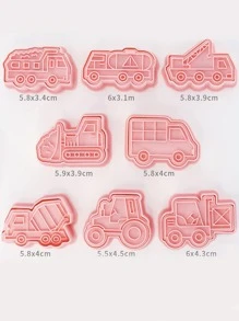 8pcs Car Design Cookie Stamp - Pink - View 6