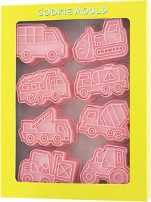 8pcs Car Design Cookie Stamp - Pink - View 4