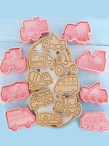 8pcs Car Design Cookie Stamp - Pink - View 7