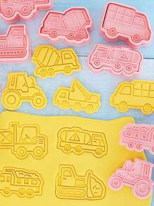 8pcs Car Design Cookie Stamp - Pink - View 5