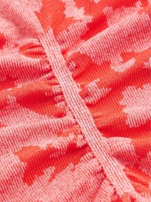 Camo Print Racer Back Wide Waistband Sports Set - Burnt Orange - View 9