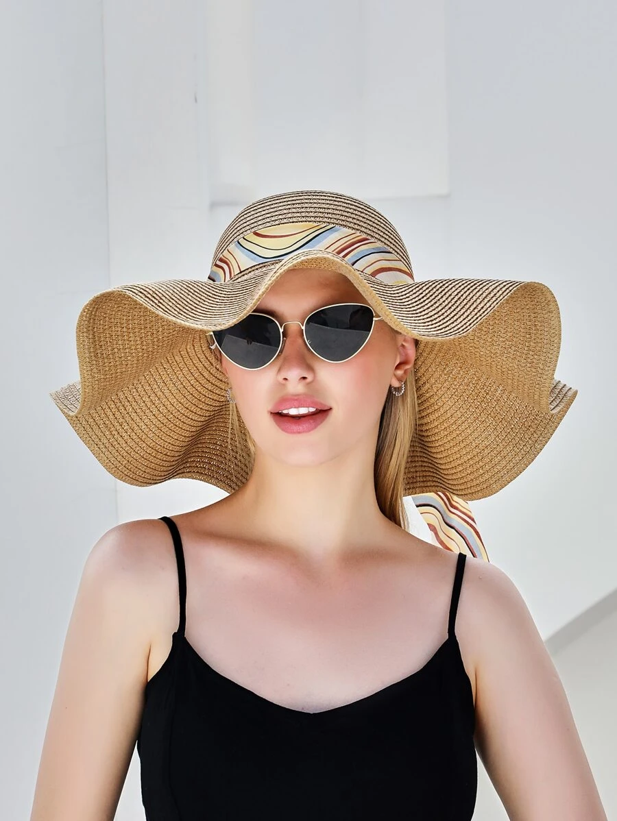 Striped Pattern Straw Hat