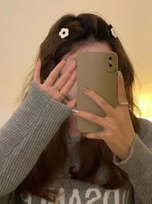 2 chiếc kẹp tóc cá sấu trang trí hoa dễ thương vương miện kẹp tóc kẹp tóc - Đen và trắng - Xem 6