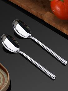 2 piezas Cuchara de acero inoxidable - Plateado - Ver 1