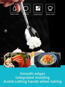 1pc Flower Design Stainless Steel Spoon - Silver - View 5