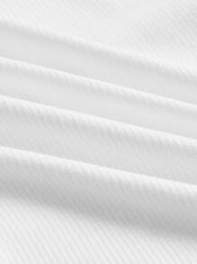SHEIN MOD Solid Ribbed Knit Tank Top - White - View 4