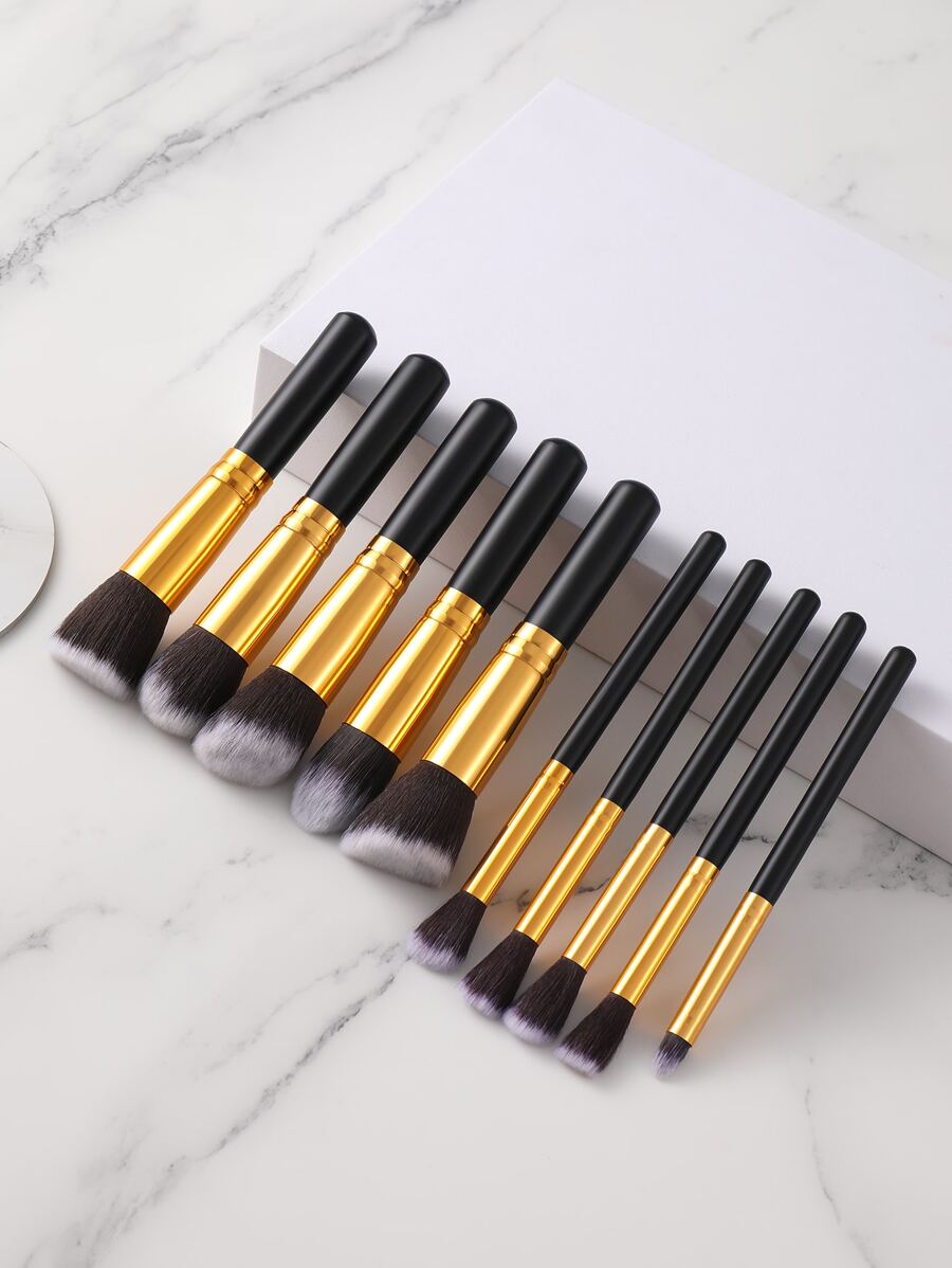 10 piezas Juego de brochas de maquillaje de pelo sintético Conjunto de brochas para difuminar sombras de ojos Herramientas cosméticas para rostro y ojos, Juego de brochas, Juego de brochas de maquillaje, Juego de maquillaje completo, Juego de brochas de maquillaje, Kit de maquillaje completo, Juego de brochas, Juego de brochas de maquillaje, Juego de regalo de maquillaje, Conjunto - Multicolor - Ver 1