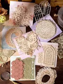 MOCARD 10 cái Mô hình hỗn hợp Giấy thủ công trang trí ngẫu nhiên - Nhiều màu - Xem 1