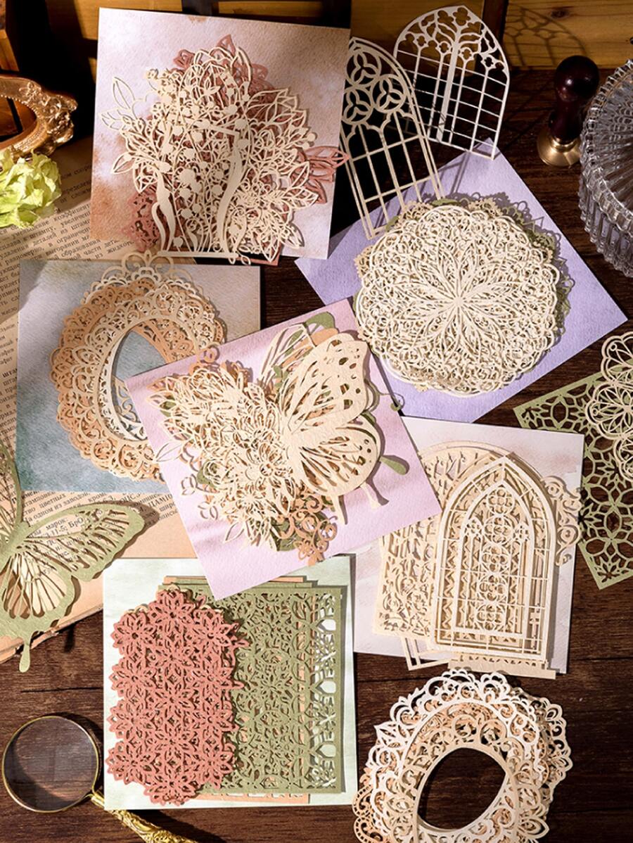 MOCARD 10 cái Mô hình hỗn hợp Giấy thủ công trang trí ngẫu nhiên - Nhiều màu - Xem 1