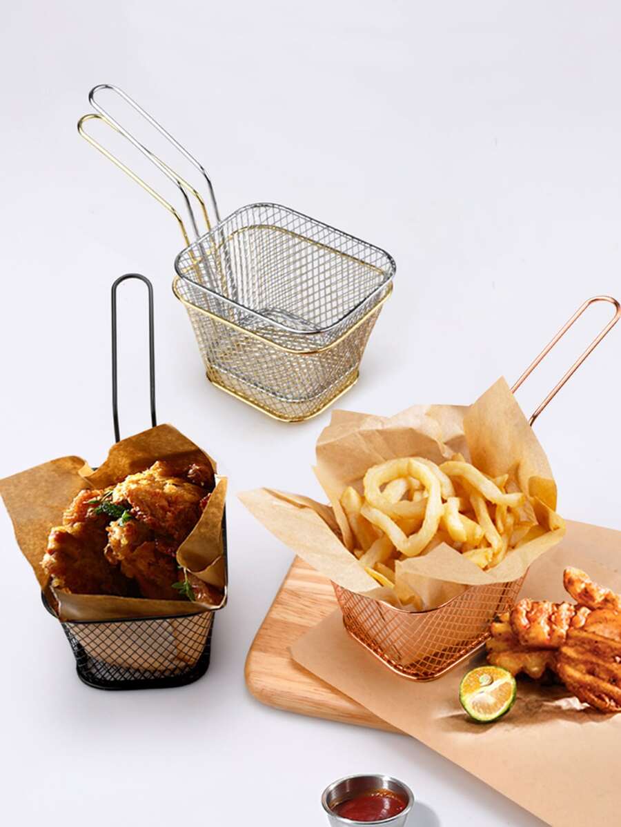 1pc Stainless Steel Random Frying Basket - Multicolor - View 1