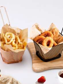 1pc Stainless Steel Random Frying Basket - Multicolor - View 3