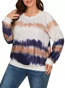 SHEIN LUNE Sudadera de tie dye de manga raglán - Multicolor - Ver 1