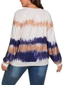 SHEIN LUNE Sudadera de tie dye de manga raglán - Multicolor - Ver 2