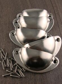 10 tay cầm ngăn kéo màu trơn - Bạc - Xem 1