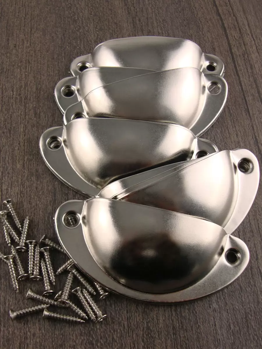 10 tay cầm ngăn kéo màu trơn - Bạc - Xem 1