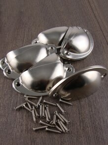 10 tay cầm ngăn kéo màu trơn - Bạc - Xem 7