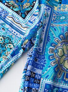 Bebé con estampado de pañuelo ribete con fruncido Pantalones con top & Accesorio Diadema - Multicolor - Ver 7