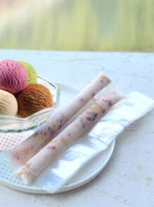 10/20/40/100 piezas Bolsa de hielo desechable DIY, bolsa de paletas transparente para cocina