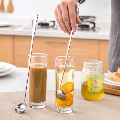 1入組長柄25cm家用不銹鋼攪拌勺