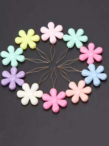 5pcs Random Color Flower Needle Threader, Cross Stitch Tool For DIY Sewing