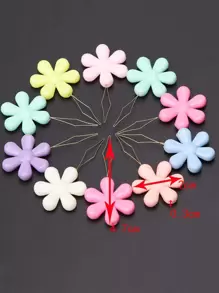 5pcs Random Color Flower Needle Threader, Cross Stitch Tool For DIY Sewing