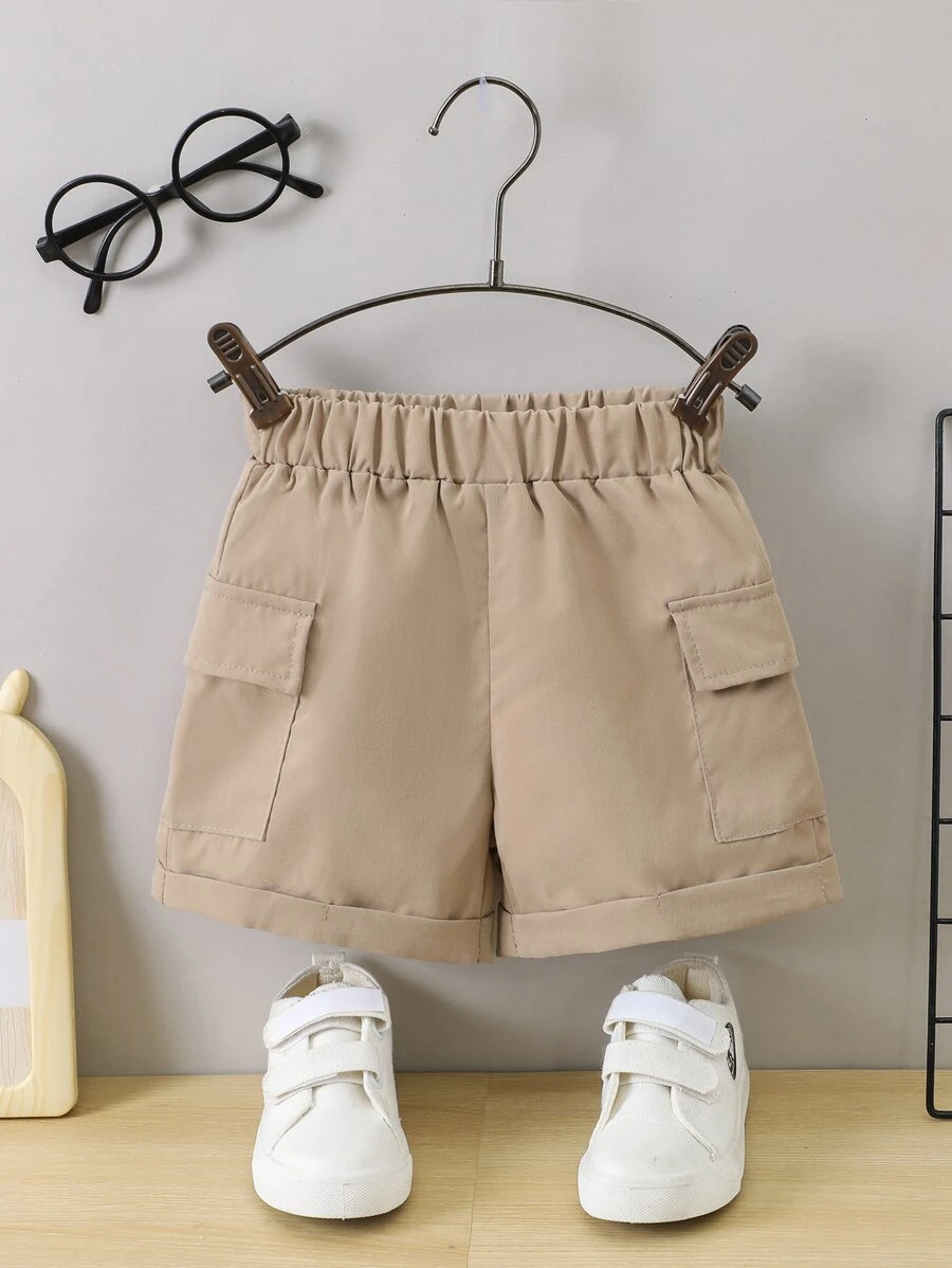 小男童翻蓋口袋卷邊短褲