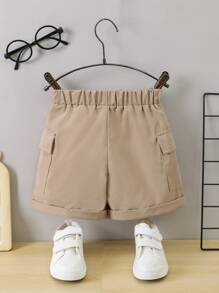小男童翻蓋口袋卷邊短褲