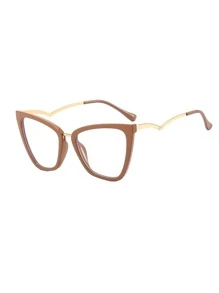 猫眼眼镜 透明镜片打造复古商务造型 透明眼镜配件 女士眼镜配件 - 摩卡棕 - 查看 3