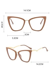 猫眼眼镜 透明镜片打造复古商务造型 透明眼镜配件 女士眼镜配件 - 摩卡棕 - 查看 5