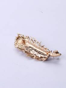 Rhinestone Feather Design Brooch - Purple - View 3
