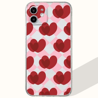 Heart Pattern Clear Phone Case