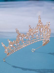 水鑽裝飾新娘髮箍 - 金色 - 查看 3