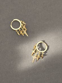 Rhinestone Star Drop Earrings - Multicolor - View 1