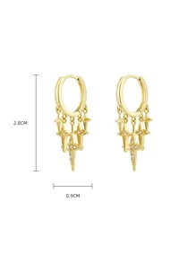 Rhinestone Star Drop Earrings - Multicolor - View 3