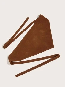 素色極簡風格皮帶 - 駝色 - 查看 2