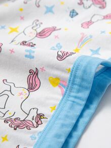 Toddler Girls 5pcs Unicorn And Dinosaur Print Shortie Brief - Multicolor - View 3